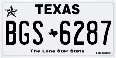 TX license plate BGS6287
