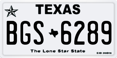 TX license plate BGS6289
