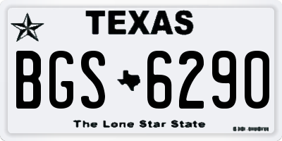 TX license plate BGS6290
