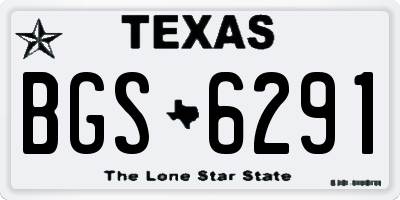 TX license plate BGS6291
