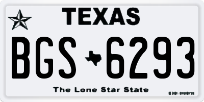 TX license plate BGS6293