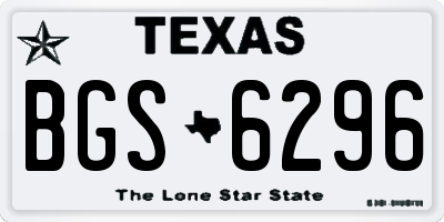 TX license plate BGS6296