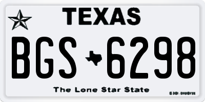 TX license plate BGS6298