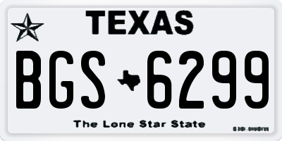 TX license plate BGS6299