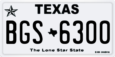 TX license plate BGS6300