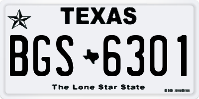 TX license plate BGS6301