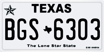 TX license plate BGS6303