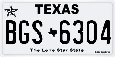 TX license plate BGS6304