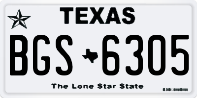 TX license plate BGS6305