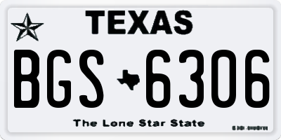 TX license plate BGS6306
