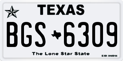 TX license plate BGS6309