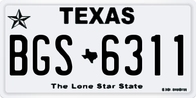 TX license plate BGS6311