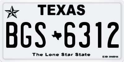 TX license plate BGS6312
