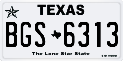 TX license plate BGS6313