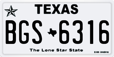 TX license plate BGS6316