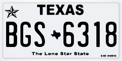 TX license plate BGS6318