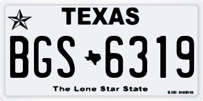 TX license plate BGS6319
