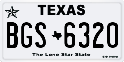 TX license plate BGS6320