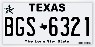 TX license plate BGS6321
