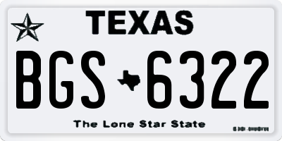 TX license plate BGS6322