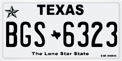 TX license plate BGS6323