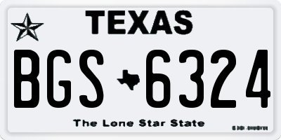 TX license plate BGS6324