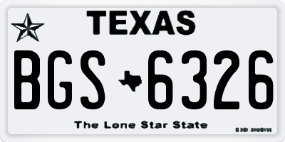 TX license plate BGS6326