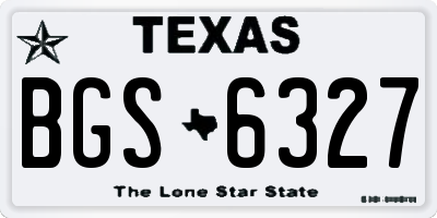 TX license plate BGS6327