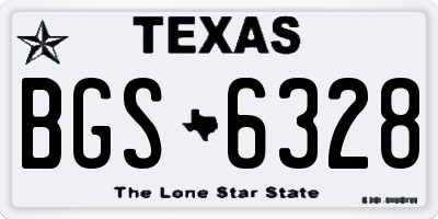 TX license plate BGS6328