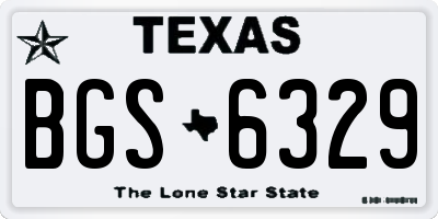 TX license plate BGS6329