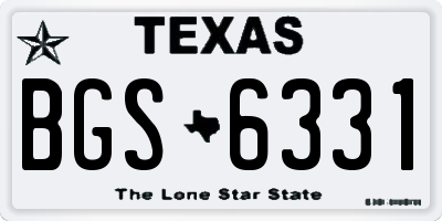 TX license plate BGS6331