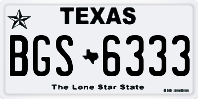 TX license plate BGS6333