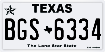 TX license plate BGS6334