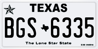 TX license plate BGS6335