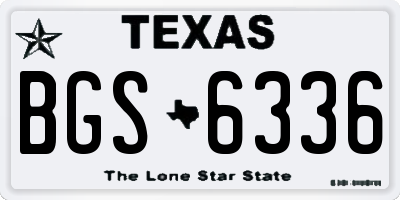 TX license plate BGS6336