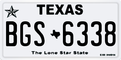TX license plate BGS6338