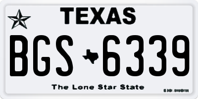 TX license plate BGS6339