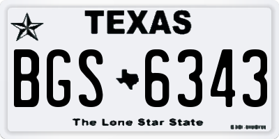 TX license plate BGS6343