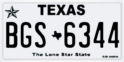 TX license plate BGS6344