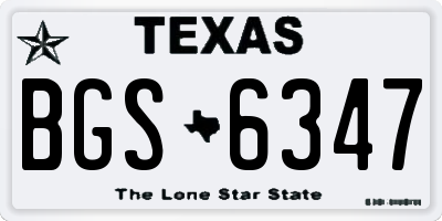 TX license plate BGS6347