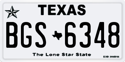 TX license plate BGS6348