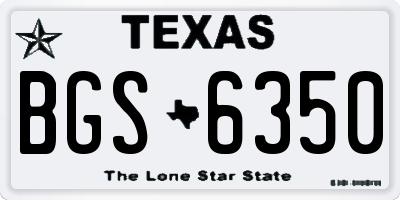 TX license plate BGS6350