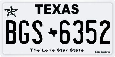 TX license plate BGS6352