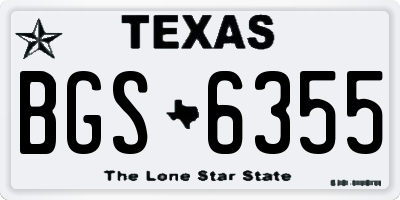 TX license plate BGS6355