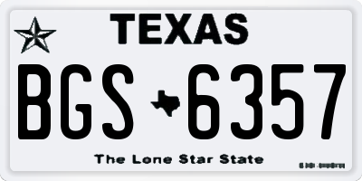 TX license plate BGS6357
