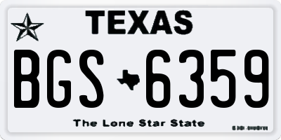 TX license plate BGS6359
