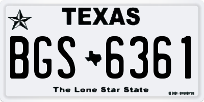 TX license plate BGS6361
