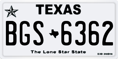 TX license plate BGS6362