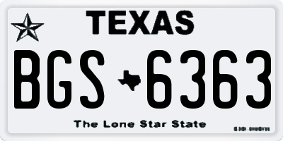 TX license plate BGS6363