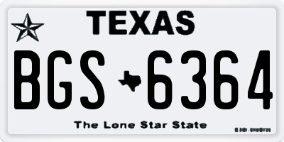 TX license plate BGS6364